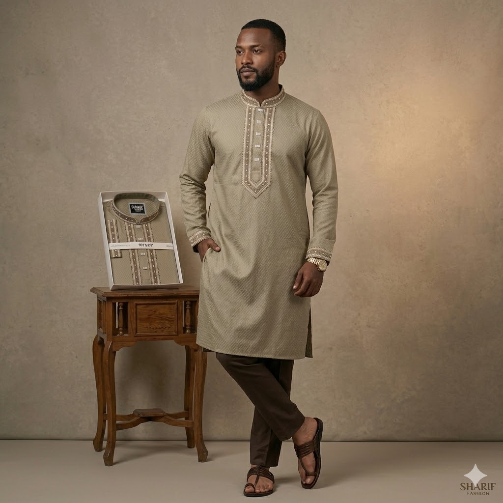 Premium Quality Ambroydary Cotton Biscos Panjabi P112