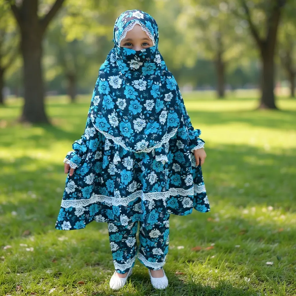 Kids Lilen Khimar Set KCK116  with Mother