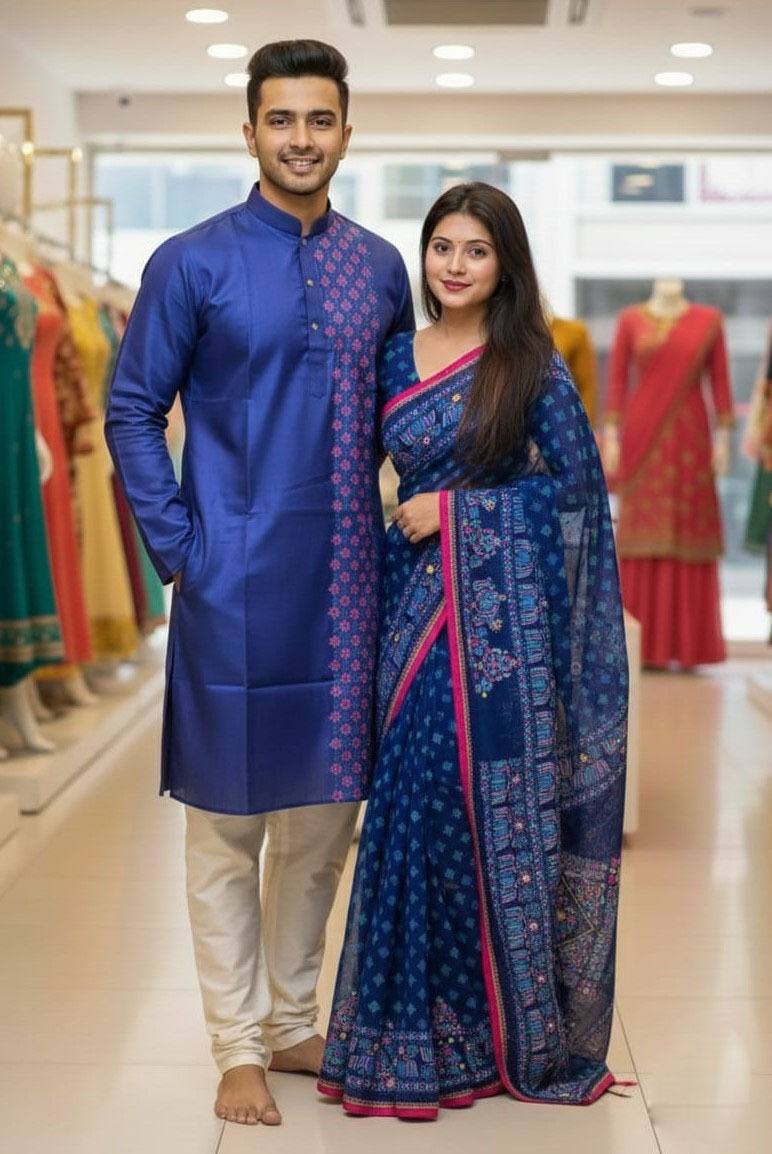 Couple Sharee and Panjabi set