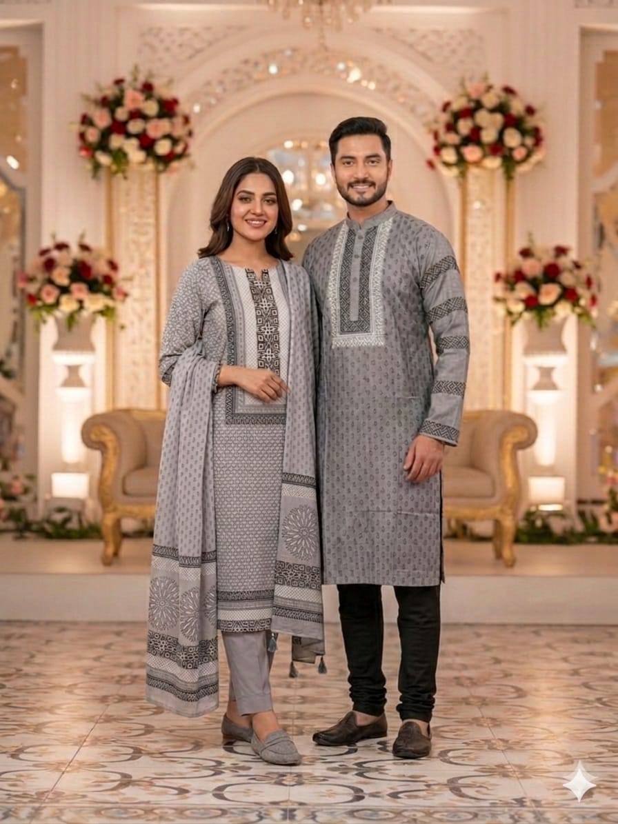 Couple panjabi and threepiece set