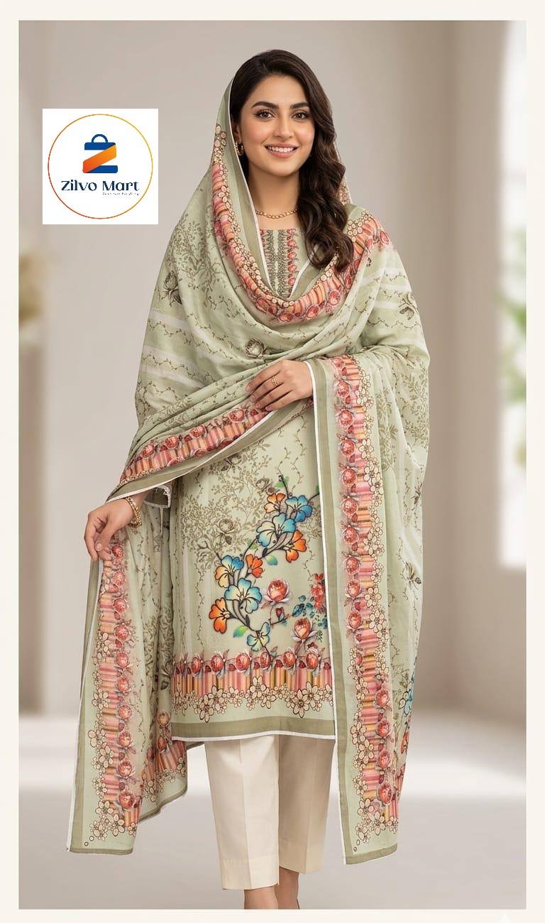 Unstitch Digital Print Three Piece 2