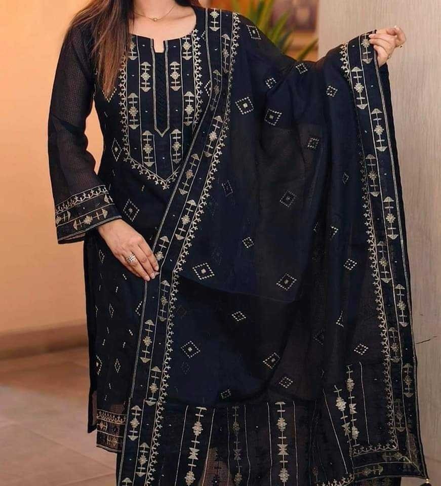 Unstich Block Print Three Piece 002