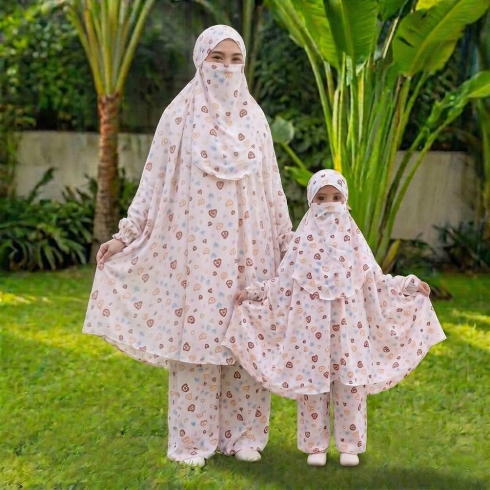 Cherry Georgette Fabric Khimar Set CG131